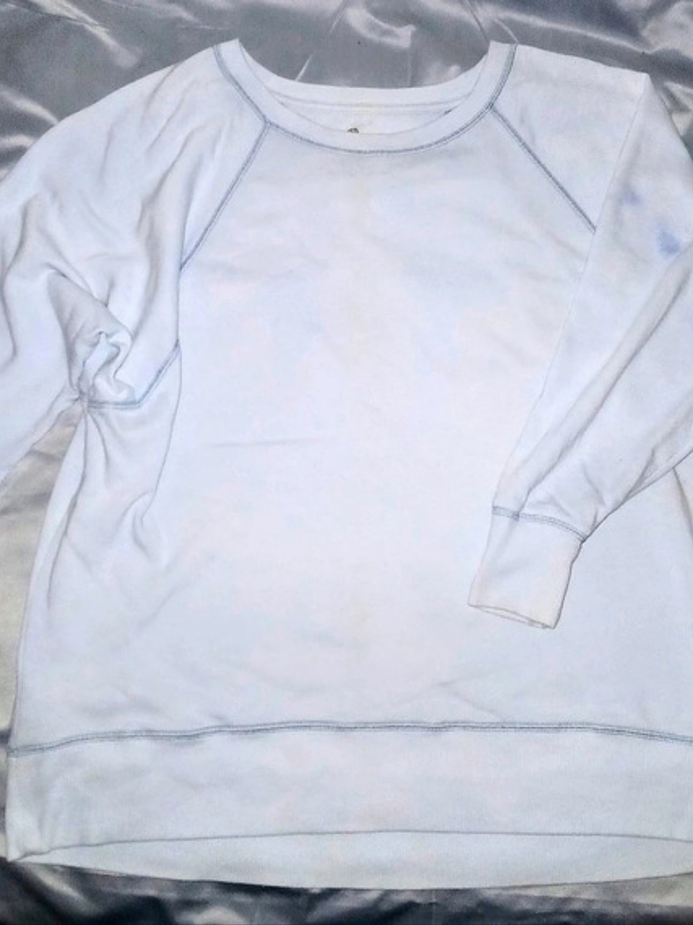 So Inspire Life Weekend Sweatshirt in Pale Blue Faded Tye Dye Size XL